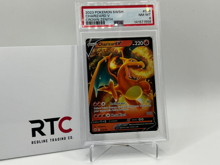 Charizard V (018/159) - Crown Zenith - PSA 8
