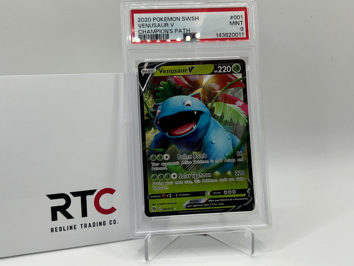 Venusaur V (001/073) - Champion's Path - PSA 9