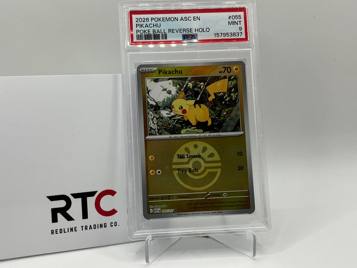 Pikachu (Pokeball Reverse Holo) (055/217) - Ascended Heroes - PSA 9
